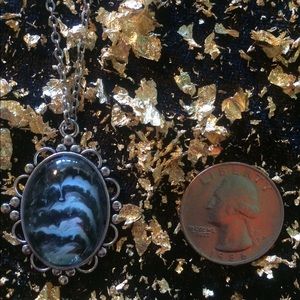 Blue Acrylic Pour Necklace